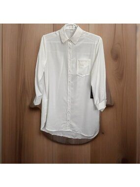 NWT Have LA White Tunic Top Dress  Size S High Low Cuffed Sleeves casual  Office